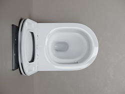 Унитаз подвесной Ceramicanova Whirl, смыв торнадо 3.0, крышка - сиденье из дюропласта с микролифтом и функцией быстрого снятия, скрытые крепления, цвет белый, арт CN11007T