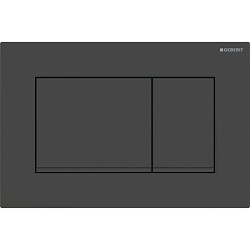 Geberit Sigma20 Клавиша для двойного смыва, квадратная: черный матовый лак, легкоочищ. покр., декор. полоски: черный (бывшая Sigma30)