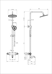 Душевая система с термостатом WONZON & WOGHAND CAPSULE, Хром (WW-B3031-A1-CR)