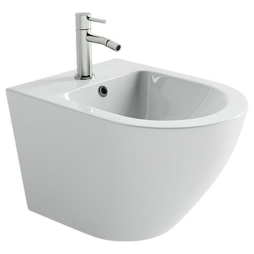 Биде подвесное Ceramicanova Alba, с крепежом для полностью скрытого монтажа, цвет белый, арт. CN11006