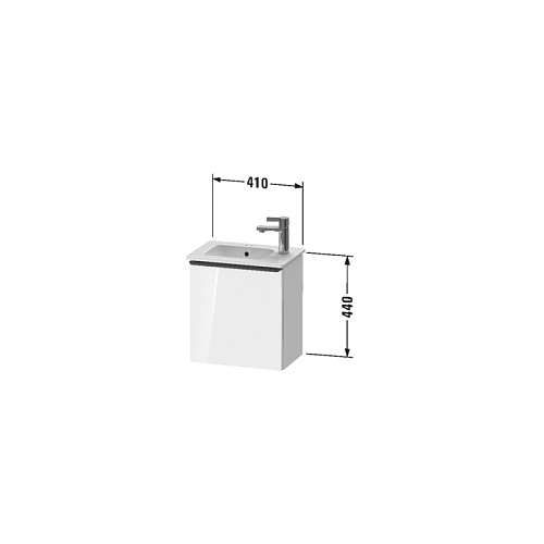 Duravit D-Neo Тумбочка подвесная 41x44x27.4см., раковина, 1 дверка, цвет: белый высокоглянцевый