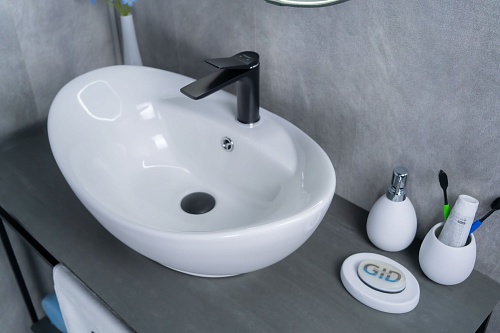 Раковина Gid N9018 51107 накладная белая 59x39x21
