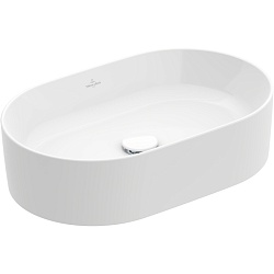 Villeroy&Boch Collaro Раковина накладная 560*360*145h, без отв. под смеситель, без перелива, TitanCeram, цвет альпийский белый