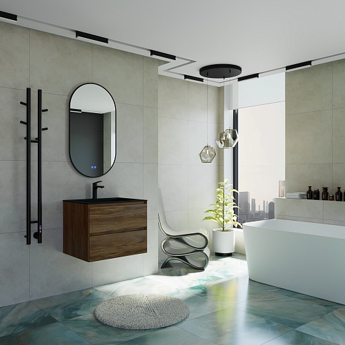 Полотенцесушитель электрический Vincea VTD-1D2BE 25х130, черный, таймер,