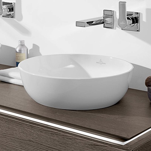 Villeroy&Boch Artis Раковина накладная 430*430*125h, без отв. под смеситель, без перелива, TitanCeram, CeramicPlus, цвет альпийский белый