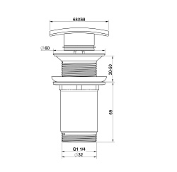 Донный клапан для раковины 1 1/4 WONZON & WOGHAND, Белый матовый (WW-88SS08-MW)