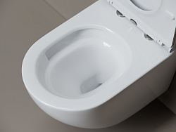 Унитаз подвесной Ceramicanova Whirl, смыв торнадо 3.0, крышка - сиденье из дюропласта с микролифтом и функцией быстрого снятия, скрытые крепления, цвет белый, арт CN11007T