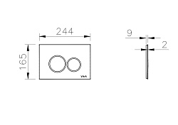 Кнопка смыва для инсталляции VitrA Origin 740-2411 матовая черная двойный смыв