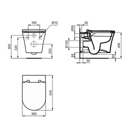 Ideal Standard Blend Curve Сиденье SLIM для унитаза, с микролифтом, быстосъемное, для  T375101, T374901, T465501 , цвет: белый глянец