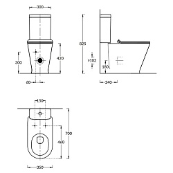 Kerama Marazzi Бачок для унитаза PLAZA Modern, белый глянцевый