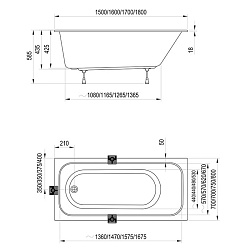 RAVAK Ванна CHROME SLIM 180х80 белая