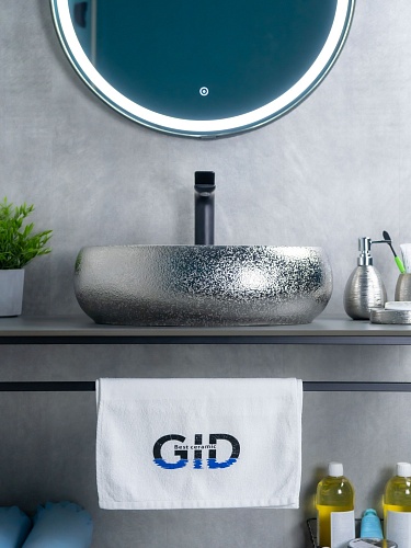 Раковина Gid 9030s 52235 накладная хром 48x34x15