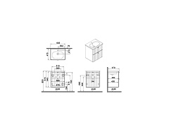 Тумба с раковиной для ванной VitrA Root Groove 69417 60 см матовая серая МДФ