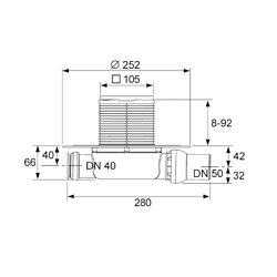 Tece Basic Tece Drainpoint S110, трап низкий горизонтальный