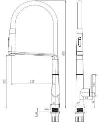 Смеситель для кухни Vincea VKF-118GM, вороненая сталь,