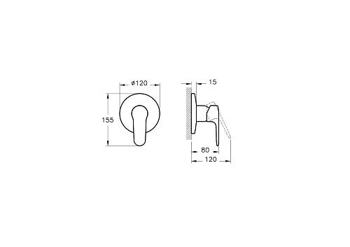 Встраиваемый смеситель для ванны VitrA Root Round A4272834EXP брашированный никель
