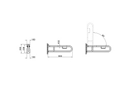 Поручень VitrA Arkitekta A44468 хром нержавеющая сталь