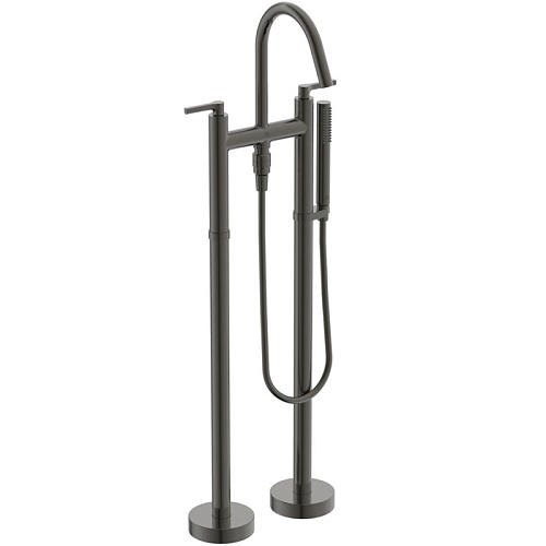 Ideal Standard Joy Neo Смеситель для ванны, напольный, с душевым набором, шлангом IDEALFLEX&reg; 125см, цвет: PVD Magnetic Grey