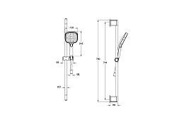 Душевая стойка VitrA Core Square A4591736EXP с ручным душем без смесителя матовая черная