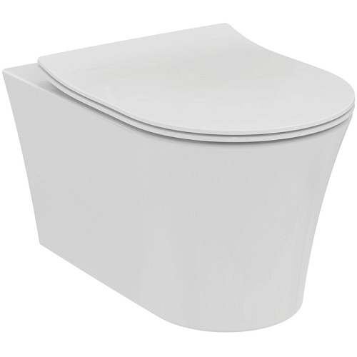 Ideal Standard Blend Curve Сиденье SLIM для унитаза, с микролифтом, быстосъемное, для  T375101, T374901, T465501 , цвет: белый глянец