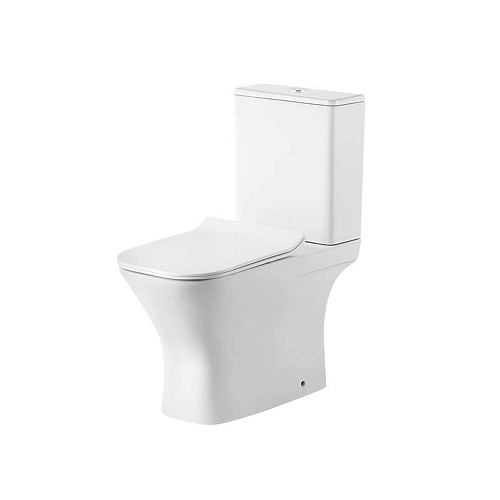 Унитаз напольный Grossman Classic GR-4464SQ (640х350х800) безободковый,белый с тонкой крышкой,микролифт,смыв торнадо,2 места