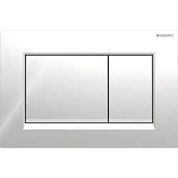 Geberit Sigma20 Клавиша для двойного смыва, квадратная: глянцевый хром, декор. полоски: матовый хром (бывшая Sigma30, замена 115.777.21.1, 115.777.DT.