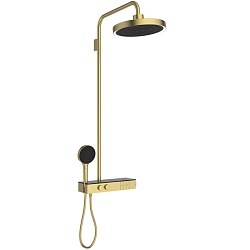 Ideal Standard Solos Душевая система, с термостатическим смесителем для душа, держатель для лейки, верхний душ 33см., ручная душевая лейка, шланг 175см., цвет: PVD Brushed Gold (Шлифованное Золото)