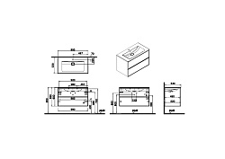 Тумба с раковиной для ванной VitrA Metropole Edge 67156 100 см грецкий орех МДФ
