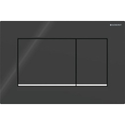 Geberit Sigma20 Клавиша для двойного смыва, квадратная: черные, декор. полоски: глянцевый хром (бывшая Sigma30, замена 115.777.DW.1)