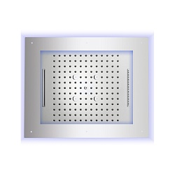 BOSSINI FRAME Верхний душ 600х500 мм., встраиваемый в потолок, 4 режима, хромотерапия, цвет хром