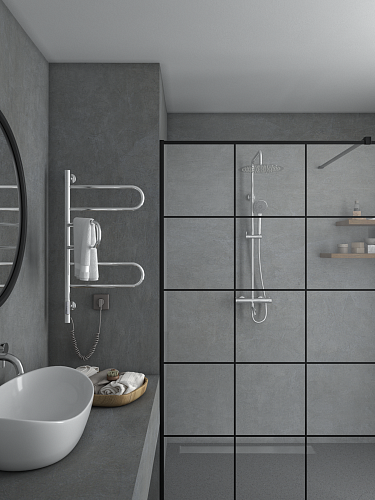 Полотенцесушитель электрический Vincea VTD-1R2CE 44х80, хром, таймер,