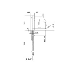 Kerama Marazzi Смеситель для раковины ETERNA однорычажный, без донного клапана 3/8”, нержавеющая сталь