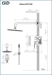Встраеваемая душевая система Edessa L070-BM-VD2