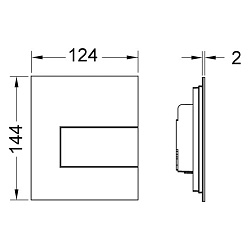 Клавиша смыва, TECE, TECEsquare, для писсуара, шгв 124*2*144, цвет-черный матовый