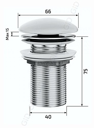 Донный клапан Gid без перелива Whm100 74403K белый матовый 7x7x10