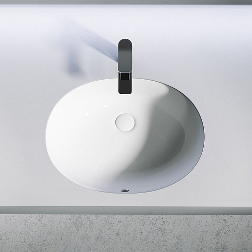 Раковина встраиваемая под столешницу CERAMICANOVA Element 567x428x150 мм, с отверстием перелива, с крепежом и шаблоном для установки, арт. CN6076