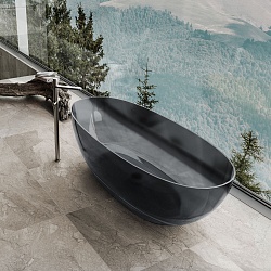 Ванна прозрачная Vincea VBT-6T01B, 1700*750*550, цвет черный,