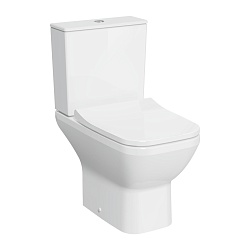 Унитаз-компакт напольный VitrA Integra Square 9833B003-7205 с сиденьем микролифт белый санитарный фарфор антибактериальное покрытие Hygiene