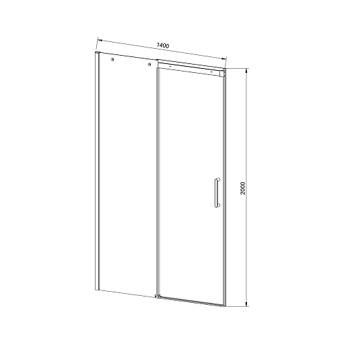 Душевая дверь Дайс (Dice) VDS-4D140CL, 1400, хром, стекло прозрачное,