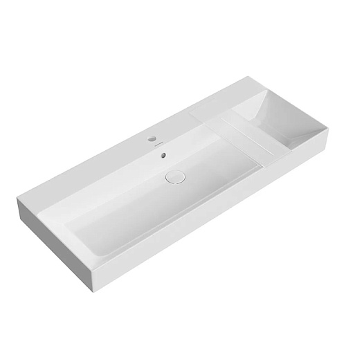 Kerama Marazzi Раковина GRANDE мебельная\подвесная 12048*16,5см,  с 1 отв.под смеситель, с крепежом, с переливом, белая глянцевая