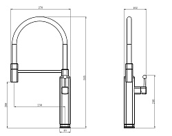 Смеситель для кухни Vincea VKF-101CH, хром,