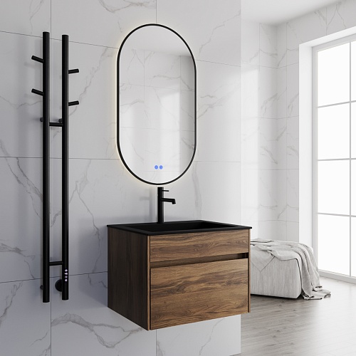 Полотенцесушитель электрический Vincea VTD-1D2BE 25х130, черный, таймер,