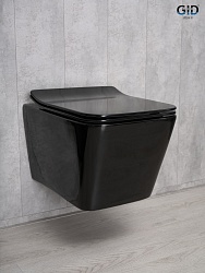 Унитаз подвесной Gid Tr2144BL 62224Y черная глянцевая 52x36x33.5