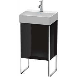 Duravit XSquare Тумба напольная, 43.4х34х73.9см, с раковиной, 1 стек полка, 1 дверца правая, цвет: черный глянц