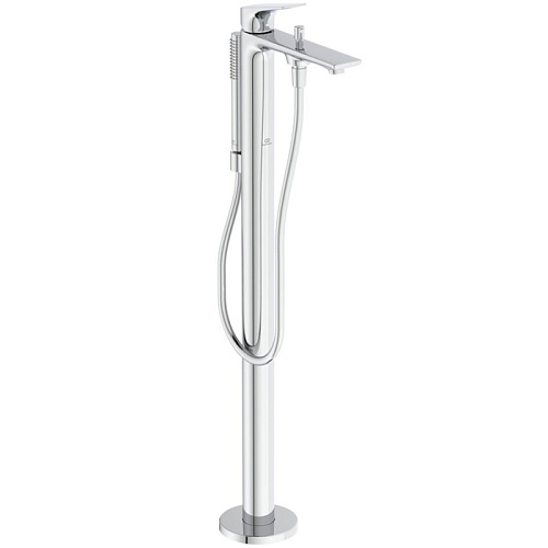 Ideal Standard La Dolce Vita Смеситель для ванны, напольный, ручной душ Stick, шланг Idealflex 125см, без A6133NU, цвет: хром