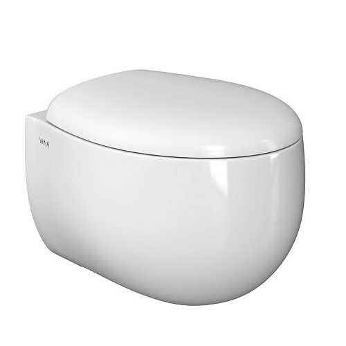 Подвесной унитаз VitrA Memoria 5885B403-0101 безободковый Rim-ex белый санитарный фарфор антибактериальное покрытие Hygiene + Clean