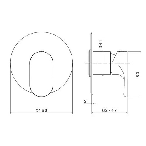 Kerama Marazzi Встроенный однорычажный смеситель OLE  для душа на 1 источник, цвет черный матовый