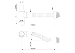 Сифон для раковины WONZON & WOGHAND, Брашированное золото (WW-88SS101-BG)