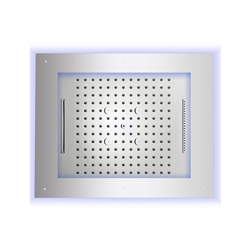 BOSSINI FRAME Верхний душ 600х500 мм., встраиваемый в потолок, 4 режима, хромотерапия, цвет хром