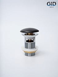 Донный клапан Gid  с переливом Blm100-1 74407K черный матовый 7x7x10